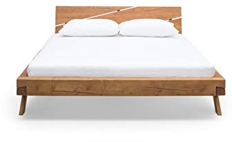 Unbekannt SalesFever Bett Balkenbett 200 x 200 cm Fichtenholz L = 218 x B = 218 x H = 90 Natur