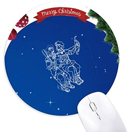 Sternenuniversum Gemini Constellation Pattern Round Rubber Maus Pad Weihnachtsbaum Mat