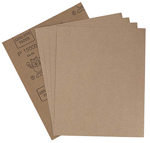 ADVcer 9x11 inch 5 Sheets Sandpaper, Wet or Dry 15000 High Grit Extra Fine Sand Paper, Silicon Carbide Waterproof Abrasive Pads for Automotive Sanding, Wood Turing Finishing, Metal Furniture Polishing
