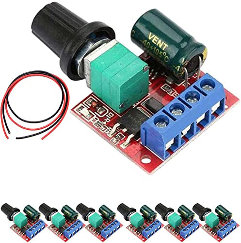 VISSQH 6 Stücke PWM Motor Drehzahlsteller, DC 5V-35V 5A Einstellbarer Reversible, DC 6V 12V 24V 35V DC Motordrehzahl Schalter Controller LED Volt Regler