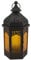 Rebecca Mobili, Portavela Étnico, Farol Negro Amarillo, Cristal Metálico, para Decorar Interior Exterior - Medidas: 32 x 16 x 14 (AxANxFON) - Art. RE6559