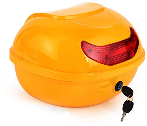 ZXCASDF Topcase Motorradkoffer Top Case Box 42 Liter, Top Case Universal, Helmkoffer Für Roller, Motorrad, Mofa Quad,Gelb