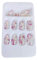 Sri Krishna Culture - Lot de 12 faux ongles de couleur rouge et blanc