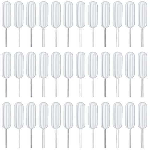 120 Pcs 4ML Plastic Transfer Pipettes Droppers, Dessert Squeeze Liquid Pipettes, Transparent Measuring Dropping Pipettes for Cupcakes Essential Oils Perfume Mixing Acrylic Paints Lab