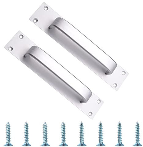 Belvanr Tiradores Puertas Correderas 2 Piezas Aleación Aluminio Manija Puerta Granero Manijas para Cajones con Tornillos Tirador de Puerta de Inodoro para Cocina Baño Cobertizo de Garaje