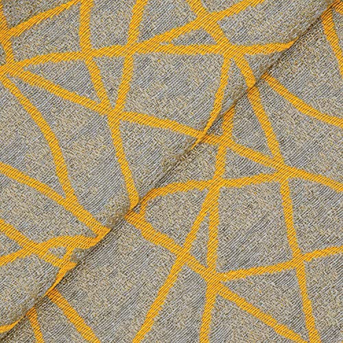 DESHOME Rebel Italienischer Jacquard Stoff Meterware für Polstermöbel, Sofas, Sessel, Kissen, Stühle (gelb, 1 Meter)