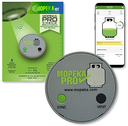 Mopeka Pro Check Sensor - Wireless Propane Tank Magnetic Sensor Level Indicator - Propane Gas Tank Pressure Gauge Electronic for BBQ Grill - Remote Ready Propane, Butane and Fuel Level Gauge with App