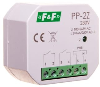 Elektromagnetische Relais 2Z 16A 100-265V AC PP-2Z-230V f&f 5908312598558
