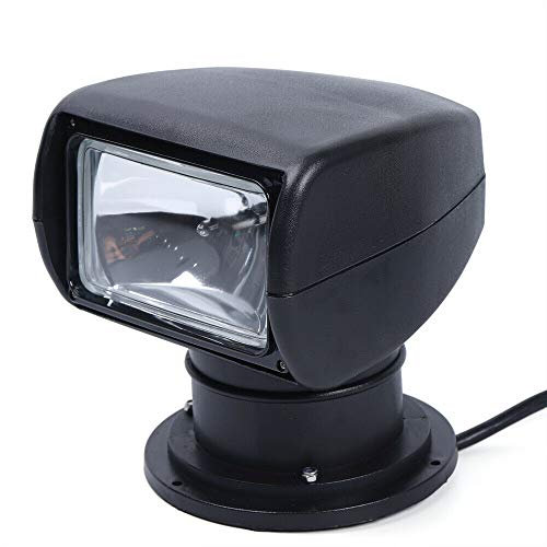 Lampe de Recherche Éclairage Tout Autour 100W 12V Spot LED Phare Projecteur LED Pivote à 360° avec Télécommande pour Bateau Voiture Camping (Noir sans Télécommande)