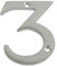 Satin Chrome Door Numbers Screw On 3 Inch Number 3 Door Number Elegant and Bold Door Numerals Suitable for All Door Types Including Wooden uPVC and Composite.