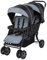 Bebeconfort Teamy Zwillings-Kinderwagen, Kompatker Geschwister-Kinderwagen, nutzbar ab der Geburst bis ca. 3,5 Jahre, 0-22 kg, Shadow Block