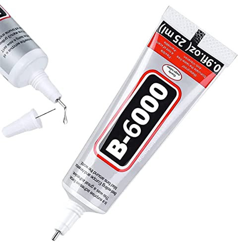 B6000 Jewelry Glue Clear Rhinestone, Inlay Glue, Pendant Adhesive, 25g Craft Adhesive Glue with Precision Tip Multifunctional Fabric Glue