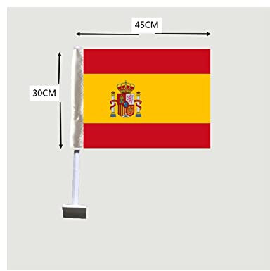 Bandera Española banderas de ventana de coche 30x45cm 2pcs 100% poliéster impresión digital