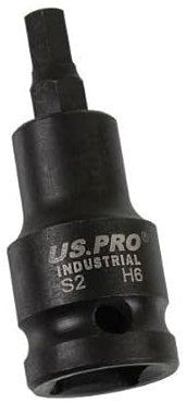US PRO INDUSTRIAL M6 X 55MM 1/2 DR Impact Hex Allen Bit Socket 3853