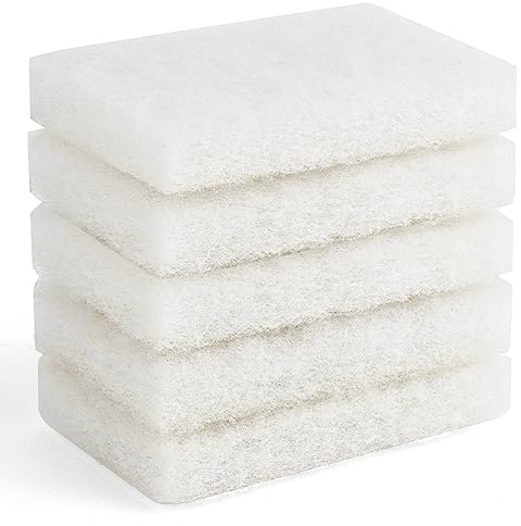 Non-Scratch Nylon scrubbing pad Replacement Scrubber, White 5 Pack 5.5 * 3.15 inch