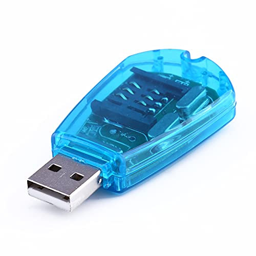 Lector de Tarjetas SIM USB, Lector de Tarjetas y Escritor USB2.0 para Tarjeta SIM, Lector de Tarjetas de Teléfono gsm CDMA Teléfono Móvil Copia de Seguridad de SMS Copia Clon