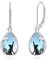 Tropfen Mondstein Ohrringe Hängend Silber 925 Schwarz Katze Ohrring für Frauen Damen Silberschmuck