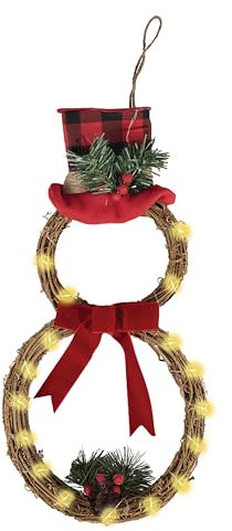 P'TIT Clown re22826, Türkranz, Schneemann, beleuchtet, 48 cm