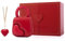 LAFESTIN Kleine Leder-Herz-Geldbörse, Designer-Abendtasche mit abnehmbarem Kettenriemen, Crossbody-Tasche für Hochzeit, Cocktail, Abschlussball, Rot/Ausflug, einfarbig (Getaway Solids)