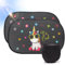 Juego de 2 parasoles para coche para niños, 51 x 31 cm, protección más UV garantizada, opacas ventanas de coche adhesivas y universales, para cubrir ventanas de coche, diseño de unicornio