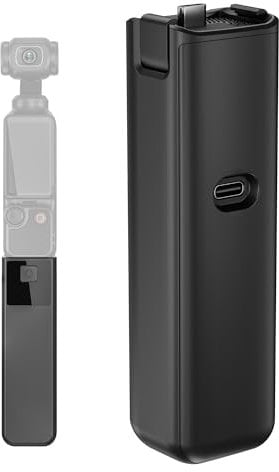 UBEIYI Akkugriff kompatibel mit DJI Osmo Pocket 3, Batteriegriff 4000mAh Akku 22,5 W Schnellladung, Tragbares leicht Osmo Pocket 3 Power Expansion mit Schraubloch für Stativ