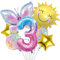 DazzJoy Sonne Schmetterling Folienballon 3 Jahre Geburtstag Deko,Schmetterlinge Geburtstagsdeko 3 Jahre Mädchen,Schmetterling Deko Luftballon 3. Geburtstag,Kindergeburtstag Deko Schmetterling Themen