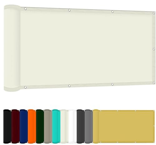 Toldo Vela de Sombra 190 x 300 cm Impermeable Toldo Exterior Materiale Resistente e Traspirante per Protezione Solare para Parque Césped Patio Jardín Terraza Camping, Marfil