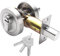 Single Cylinder Deadbolt Round Security Door Lock with Key - Zinc Alloy Deadbolt Standard Size for Bathroom, Bedroom, Entrance Doors - Interior and Exterior (Silver)