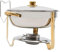 5 Liter Edelstahl rund, Speisenwärmer, Wärmebehälter, Buffet Thermobehälter, Buffet Catering Küche und Party Geschirr Set für Partys. (Gold)
