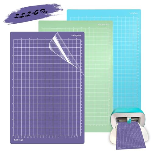 LALAGO Schneidematte für Cricut Joy Xtra, 6 Stück Ersatzkleber klebrige Schneidematten, Selbstklebende Cutting Mat zum Basteln, Rutschfester Matt für Cricut Zubehör (StandardGrip LightGrip StrongGrip)