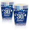 MORAINJAY 30 Geburtstag Papierbecher,16 Stück Blau mit Silver Papierbecher für Mann Frau 30 Geburtstag Party,9oz/250ml Papierbecher für 30. Geburtstag Party Deko