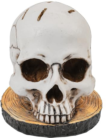 Laroal Skull K-nife Holder – Resin Desktop Ornament for Kitchen Shelf, Scary Gothic K-nife Block for Storage, Skull K-nife Holder Organizer for Unique Home Decorations