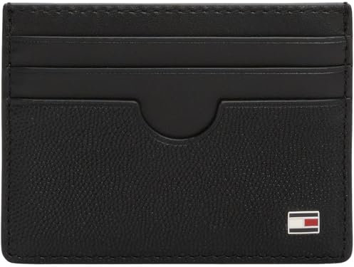 Tommy Hilfiger Uomo Porta Carte Flag con Logo, Nero (Black), Taglia Unica