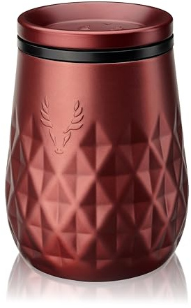 Viski Paragon - Vaso de vino aislado, vaso de acero inoxidable aislado con revestimiento de cerámica rosa, 12 onzas, juego de 1