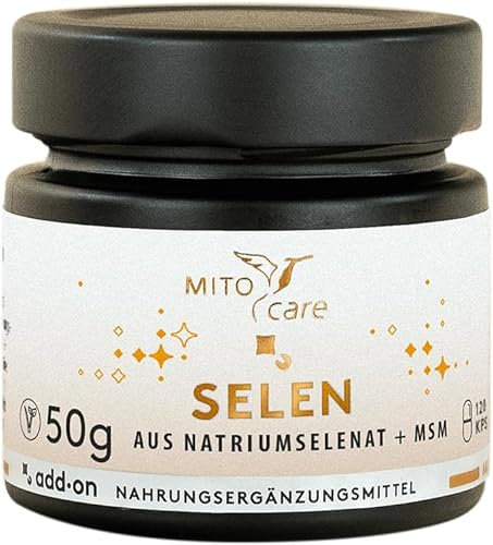MITOcare Selen - hochdosiert - Fördert die natürliche Funktion der Schilddrüse + MSM & Natriumselenat - Selen Tabletten - vegan - 4 Monatspackung mit 120 Kapseln - Produziert in Deutschland