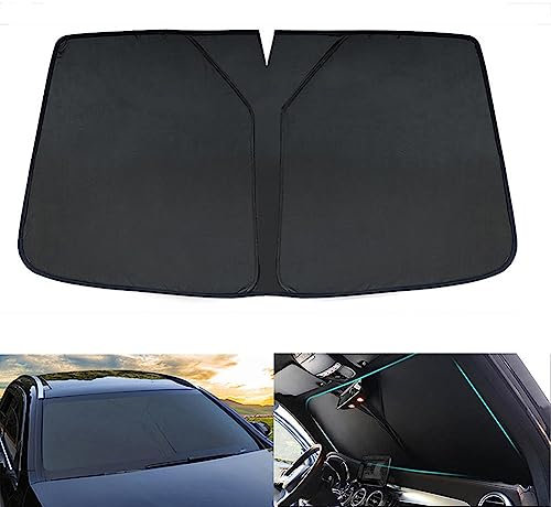 Parasol para parabrisas de BMW Serie 5 E60 2003-2010, cobertura completa, protección solar negra
