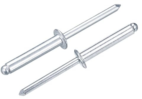 sourcing map 25Pcs 3/16x1 Round Head Blind Rivets, Zinc-Plated Carbon Steel Grip and Mandrel Cap Blind Rivets, Silver