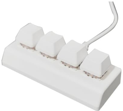 Hxhsgmeh Clavier Mécanique Mini 4Key - Copie et Collage Complets en Un - Compatible Bureautique, Jeux, Dessin - Interrupteurs Programmables - Compact et Portable