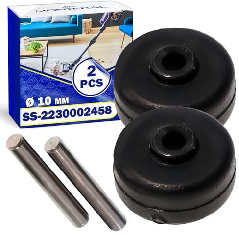 MONTERAL Jeu de 2 Petits Rouleaux pour la Brosse de Aspirateur Balai avec Le Code Original SS-2230002458 pour Rowenta pour Tefal - Garantie de 10 Ans