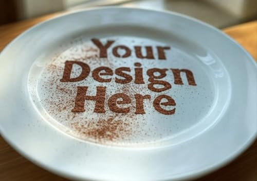Custom Personalised Dessert Plate Stencil for Home, Restaurants Any Text/Logo (20cm)