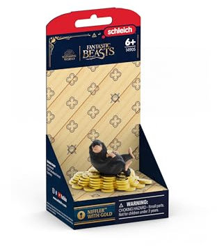 schleich Harry Potter Fantastic Beasts | Niffler mit Gold 14905 | Niffler frei auf Goldhaufen platzierbar | Sammelfiguren & Geschenk für Kinder & Sammler | Spielfiguren ab 6 Jahren | 2-teiliges Set