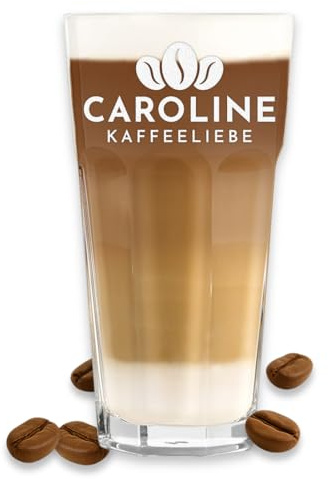 polar-effekt Latte Macchiato Glas 480 ml mit Gravur für Tee & Kaffee - Geschenk für Frauen & Männer - Glasbecher für Heißgetränke - Extra spülmaschinenfest