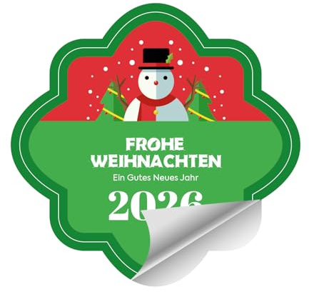 Printgoing Weihnachtsaufkleber Geschenkaufkleber Set – Selbstklebend – Süße Weihnachts Sticker für Geschenkverpackung, Adventskalender & Geschenke – Frohe Weihnachten Etiketten - 60 Stück