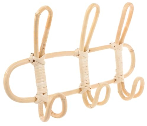 VICASKY Crochets Muraux Rotin Support Suspendu Solide pour Serviettes Vêtements et Chapeaux Décoration Campagne pour Salle de Bain et Chambre