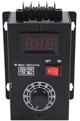 HUIOP Contrôleur de Vitesse de Moteur à Courant Continu PWM, Affichage Universel Tension Régulateur 6V-90V 15A avec Sortie Numérique, adapté au Moteur à Balais, Protection