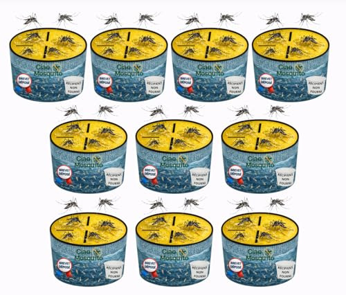 Piège à Moustiques sans Récipient – Lot de 10 Kits Anti Moustique Tigre & Larves – Solution Écologique Extérieur Jardin Terrasse – Autocollants + Filet + Flotteur par Kit – Ciao Mosquito®