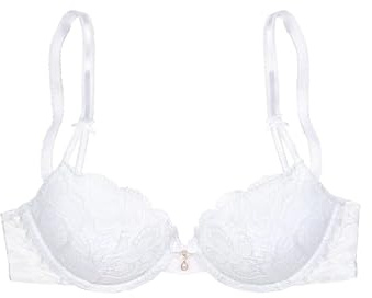 Lascana Damen Push-up-BH mit Spitze, herausnehmbare Kissen, Zierschleifen, verstellbare Träger, erotische Dessous für besondere Momente