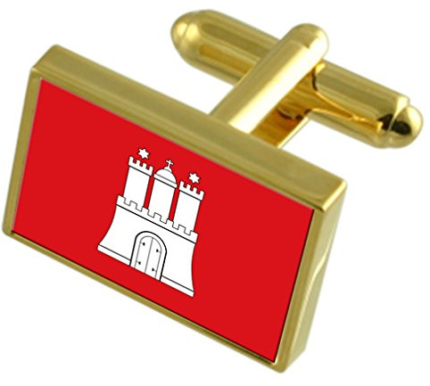 Select Gifts Hamburg City Deutschland Gold Manschettenknöpfe