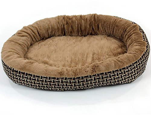 Easipet Orthopedic Dog Bed, Plaid Design, Brown Fleece, Small 61cm x 46cm x 11cm