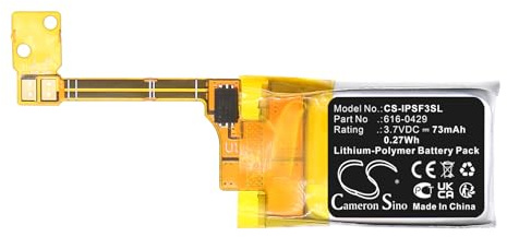 CS-IPSF3SL Battery 73mAh compatible with iPOD ipod shuffle 3rd, ipod shuffle 3rd generation replaces 616-0429